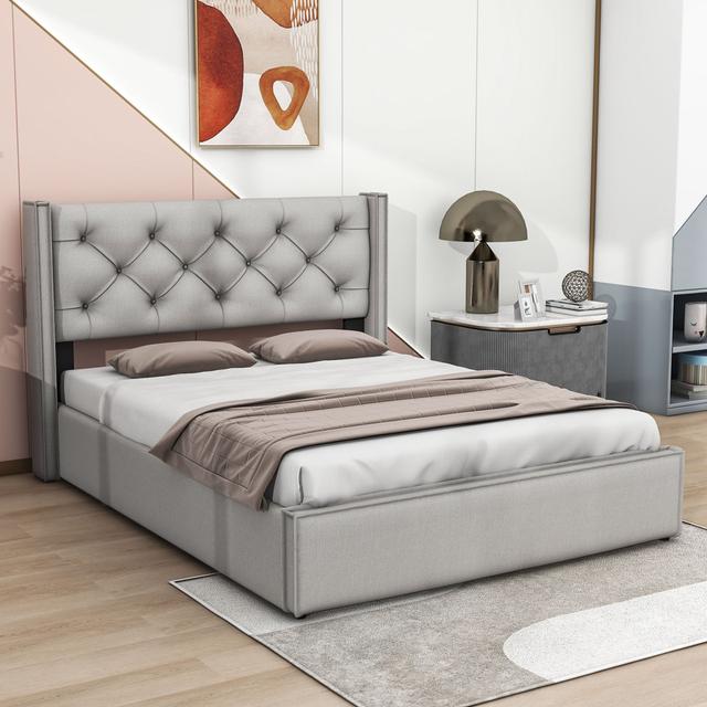 Mulli Bed Ophelia & Co. Colour: Light grey, Size: 140 x 200cm on Productcaster.