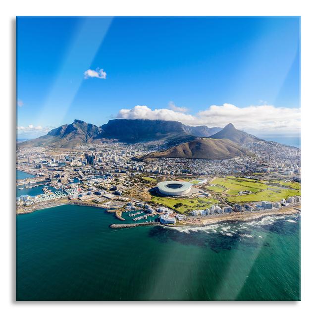 Aerial View of Cape Town - Unframed Photograph on Glass Union Rustic Size: 60cm H x 60cm W x 0.4cm D on Productcaster.