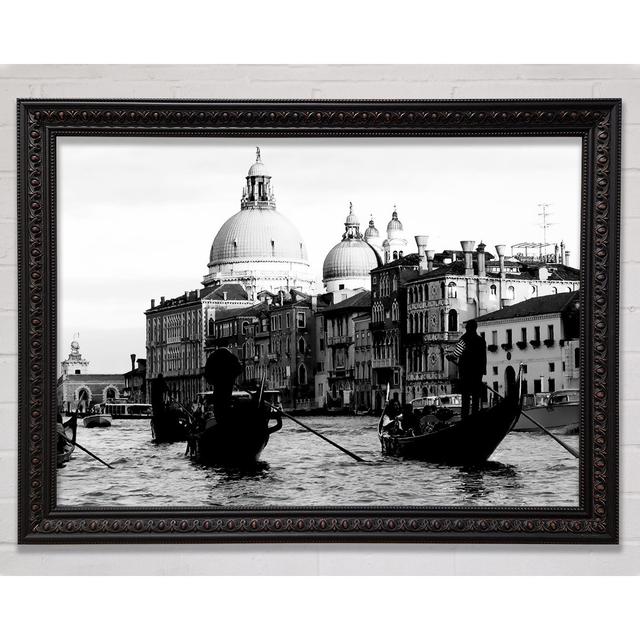 Venice Gondolas B N W - Single Picture Frame Art Prints Longshore Tides Size: 21.1cm H x 29.7cm W on Productcaster.