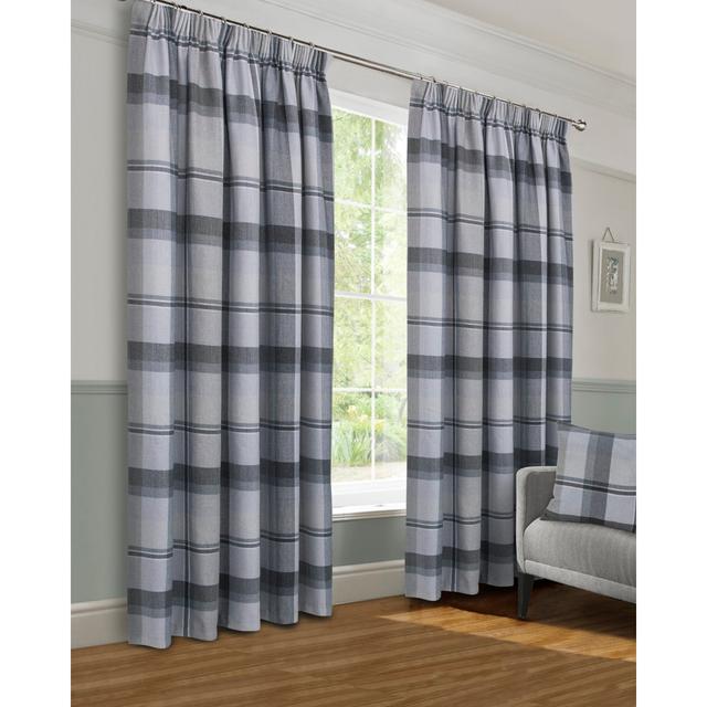 Aved Braemar Pencil Pleat Room Darkening Curtains (Set of 2) Brambly Cottage Panel Size: Width 229 x Drop 229cm, Colour: Grey on Productcaster.