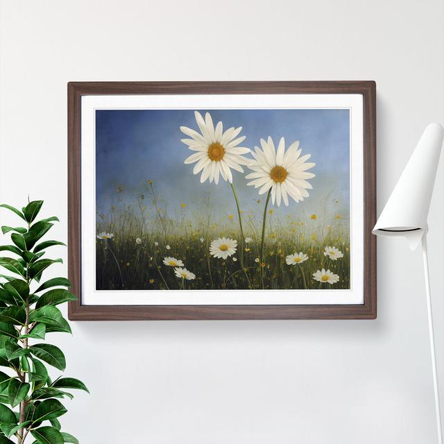 Engaging Daisy Flowers - Picture Frame Graphic Art Marlow Home Co. Frame Colour: Walnut Framed, Size: 46cm H x 64cm W x 2cm D on Productcaster.