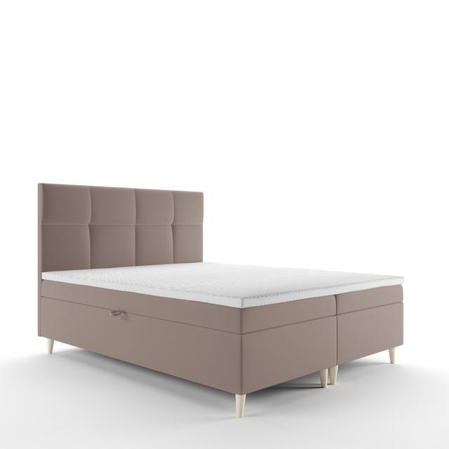 Boxspringbett Inari mit Bettkasten Meble Green Farbe: Beige, Größe: 160 x 200 cm on Productcaster.