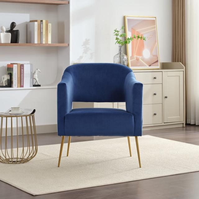 Morison 71Cm Wide Velvet Armchair Fairmont Park Upholstery Colour: Dark Blue on Productcaster.