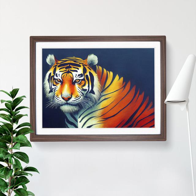 View of the Tiger Vol.3 - Picture Frame Painting World Menagerie Size: 34cm H x 46cm W x 2cm D, Frame Colour: Walnut on Productcaster.