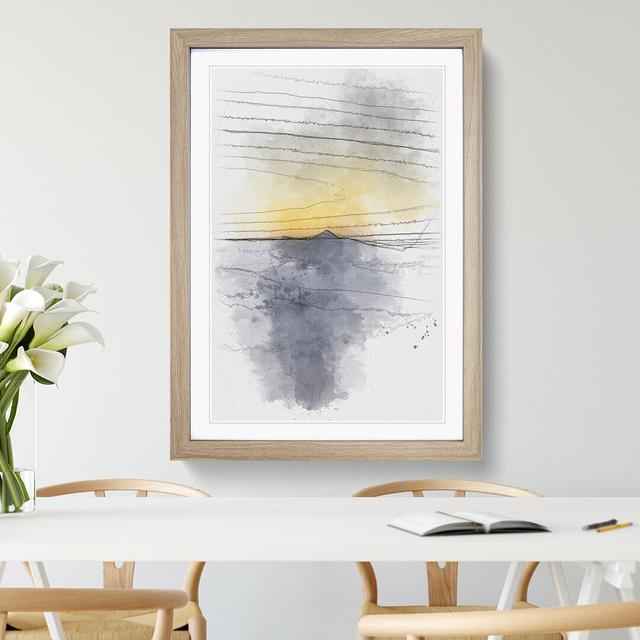 Mountain Sunrise In Italy - Single Picture Frame Painting on MDF East Urban Home Format: Oak Framed, Size: 33cm H x 24cm W x 2cm D on Productcaster.