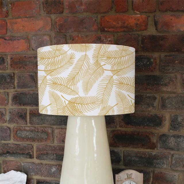 Leaves Cotton Drum Lamp Shade Bay Isle Home Size: 25cm H x 40cm W x 40cm D on Productcaster.