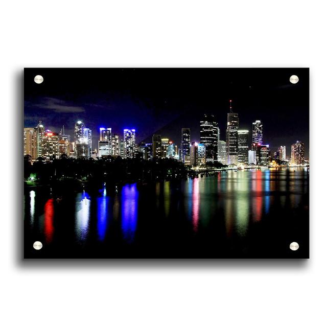 Hong Kong Rainbow Light Reflections - Unframed Photograph Print on Acrylic East Urban Home Size: 59.4cm H x 84.1cm W on Productcaster.