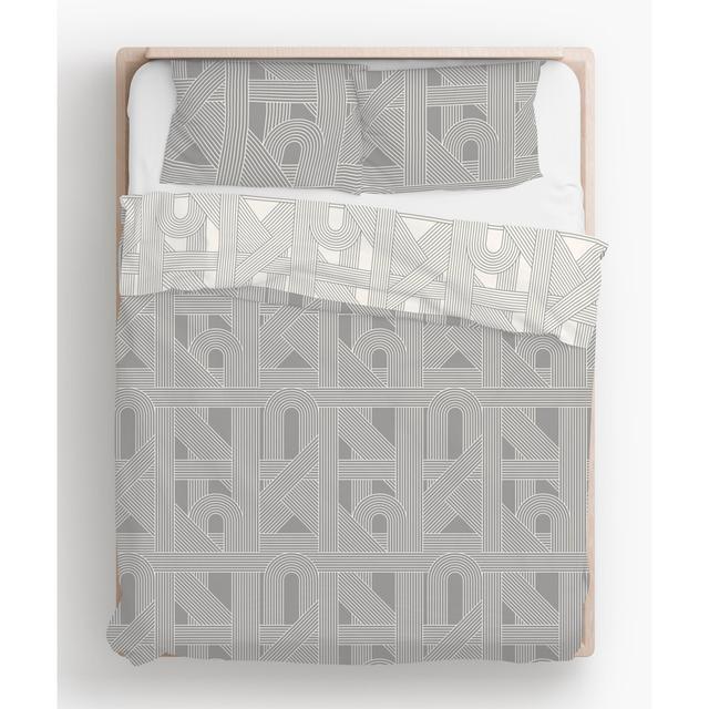 Averick Modern & Contemporary Piece Duvet Cover Set Ivy Bronx Size: King - 2 Standard Pillowcase, Colour: Grey on Productcaster.