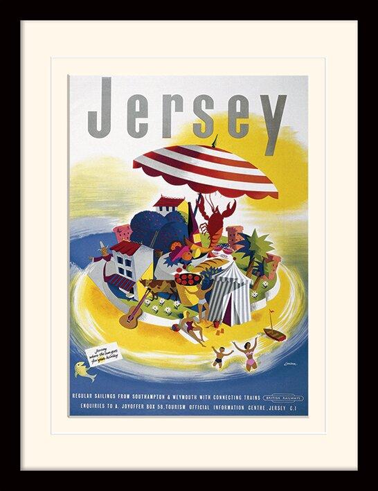 'Jersey Island' Framed Graphic Art Print East Urban Home on Productcaster.