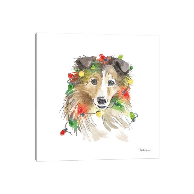 Holiday Paws IX On White by Beth Grove - Wrapped Canvas Print Rosalind Wheeler Size: 66.04cm H x 66.04cm W x 3.81cm D on Productcaster.