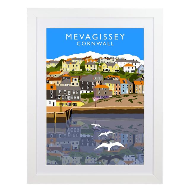 'Meveagissey' Graphic Art East Urban Home Format: White Wood Frame, Size: 43.5 cm H x 33.5 cm W x 2.2 cm D on Productcaster.