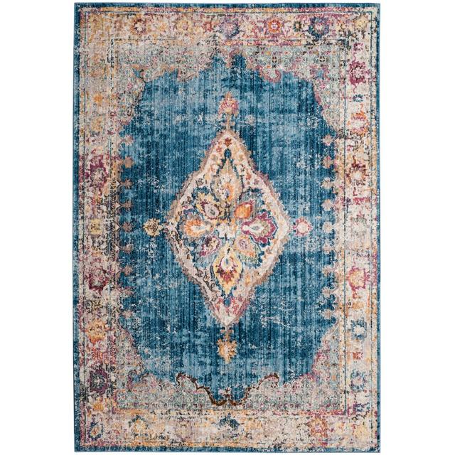 Shaima Hooked Blue Rug World Menagerie Rug Size: Rectangle 90 x 150cm on Productcaster.