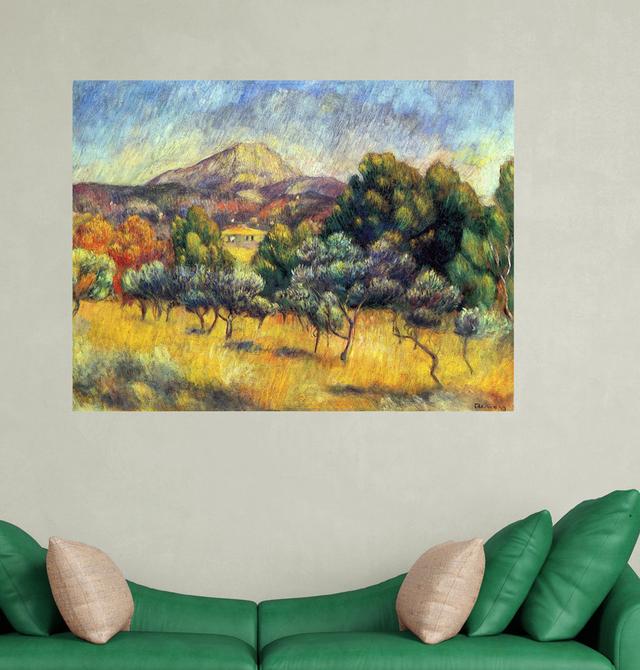 Holzbild Sainte Vicoria Mountain von Pierre-Auguste Renoir East Urban Home Größe: 90 cm H x 120 cm B x 1,8 cm T on Productcaster.