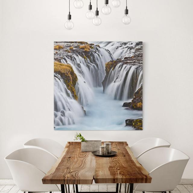 Leinwandbild Bruarfoss Waterfall East Urban Home Größe: 60 cm H x 60 cm B x 2 cm T on Productcaster.