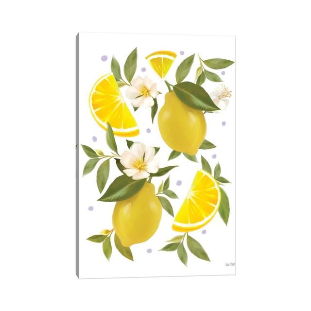 Citrus Lemon Botanical by House Fenway - Wrapped Canvas Graphic Art Brambly Cottage Size: 101.6cm H x 66.04cm W x 3.81cm D on Productcaster.