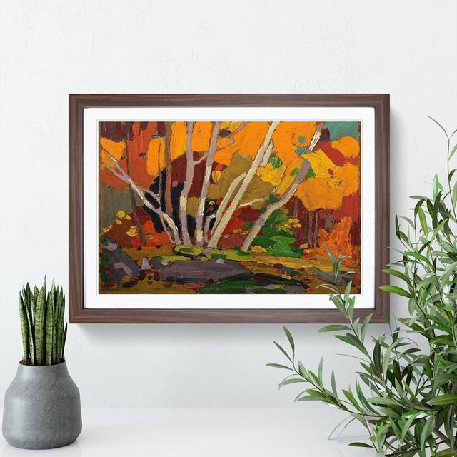 Autumn Birches by Tom Thomson - Picture Frame Painting East Urban Home Frame Option: Walnut Framed, Size: 27cm H x 36cm W x 2cm D on Productcaster.