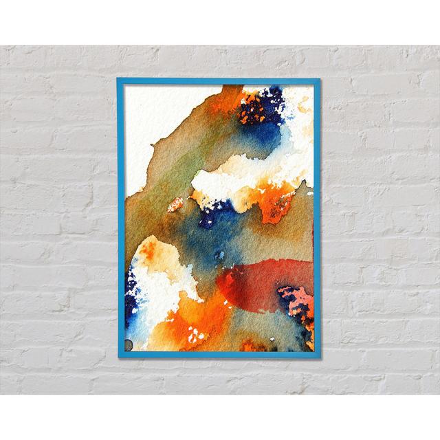 Fire And Ice Melt Framed Print Ivy Bronx Size: 42cm H x 59.7cm W x 2cm D, Format: Blue Framed Paper on Productcaster.