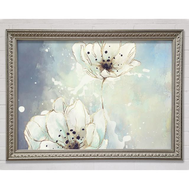 Silver Flowers In Abstract Framed Print Bright Star Size: 21cm H x 29.7cm W x 3cm D on Productcaster.