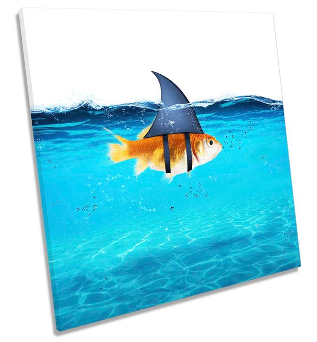 Goldfish Shark Fin Modern - Wrapped Canvas Graphic Art Maturi Size: 76.2cm H x 76.2cm W x 4cm D on Productcaster.