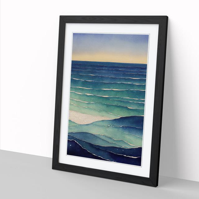 Watercolour Seascape Vol.6 - Print House of Hampton Frame Option: Black, Size: 34cm H x 25cm W x 2cm D on Productcaster.