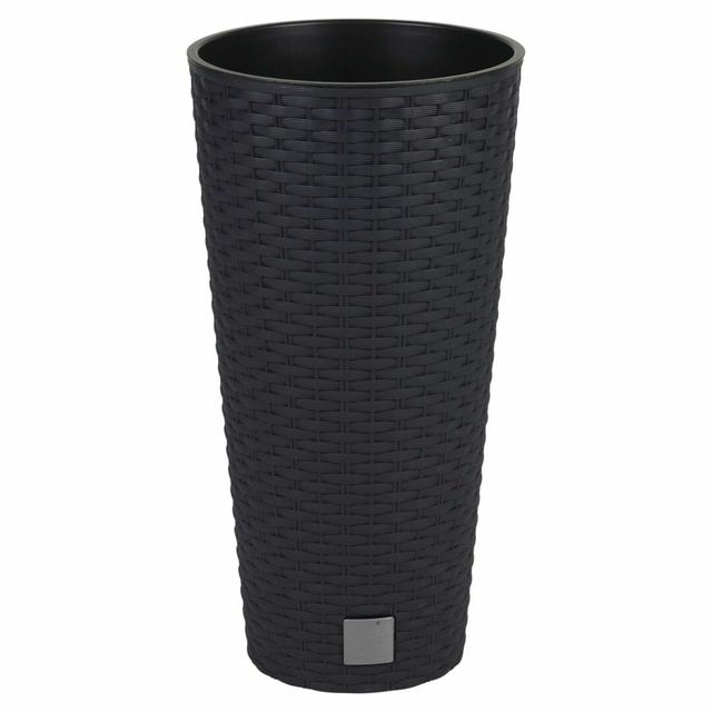 Plastic Plant Pot (Set of 2) Symple Stuff Colour: Black, Size: 20 cm H x 38 cm W x 20 cm D on Productcaster.