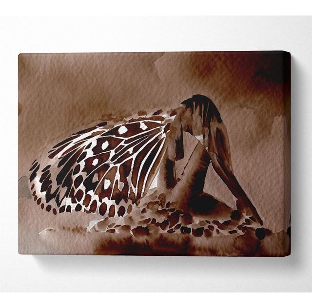 Chocolate Butterfly Landing - Wrapped Canvas Art Prints Happy Larry Size: 101.6cm H x 142.2cm W x 10cm D on Productcaster.