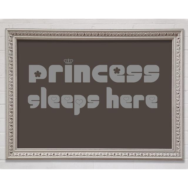 Princesss Sleeps Here 2 Lilac Framed Print Happy Larry Colour: Chocolate, Size: 42cm H x 59.7cm W x 3cm D on Productcaster.