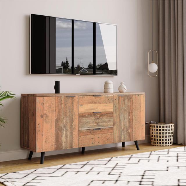 Bhatade 140Cm Wide 3 Drawer Sideboard Union Rustic on Productcaster.