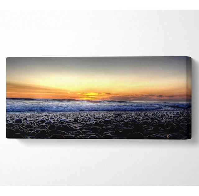 Stones On The Beach Panoramic Canvas Highland Dunes Size: 40.6cm H x 101.6cm W 10cm D on Productcaster.