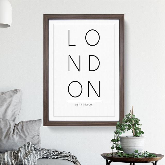 London United Kingdom - Picture Frame Typography East Urban Home Size: 90cm H x 65cm W x 2cm D, Frame Option: Walnut Framed on Productcaster.