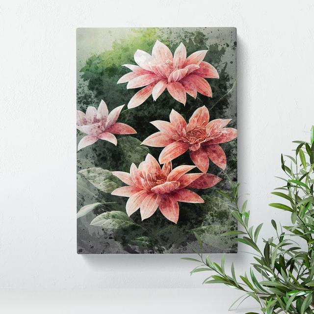 Flowers Water Painting No.3 - Wrapped Canvas Painting Marlow Home Co. Size: 50cm H x 35cm W x 3cm D on Productcaster.