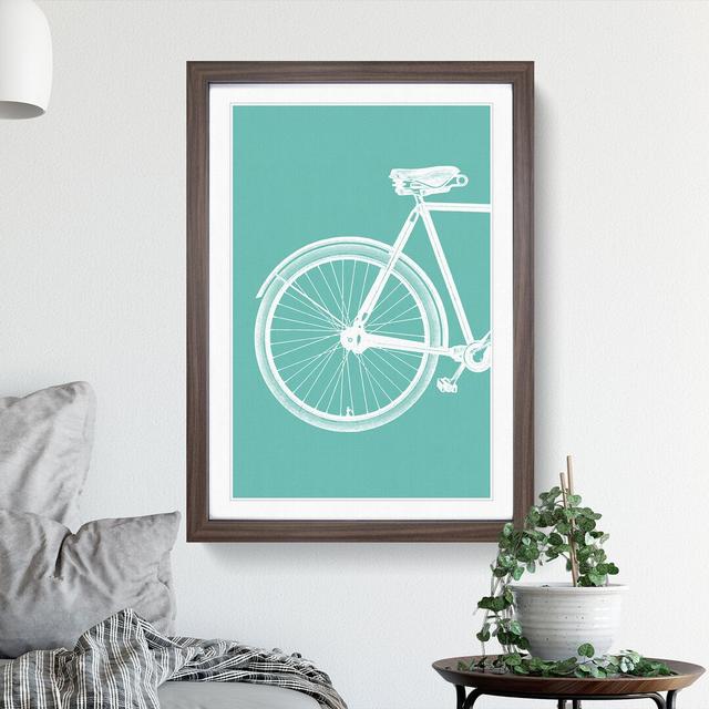 Bicycle No.1 Teal - Picture Frame Graphic Art East Urban Home Size: 48cm H x 36cm W x 2cm D, Frame Option: Walnut on Productcaster.