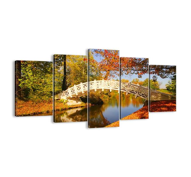 'On the White Bridge of Sighs' - 5 Piece Unframed Photograph Print Set on Canvas Ebern Designs Size: 85cm H x 160cm W x 1.8cm D on Productcaster.