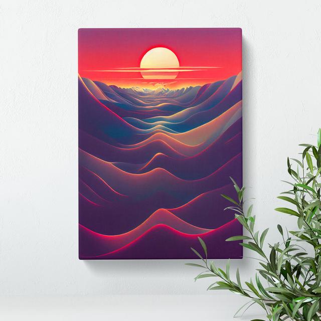 Abstract Art Mountain Sunset No.4 - Wrapped Canvas Print Alpen Home Size: 76cm H x 50cm W x 3cm D on Productcaster.