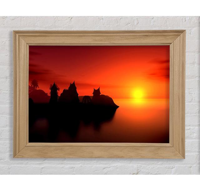 Sunset Village By The Sea - Single Picture Frame Art Prints Bright Star Size: 84.1cm H x 142.2cm W x 8cm D on Productcaster.