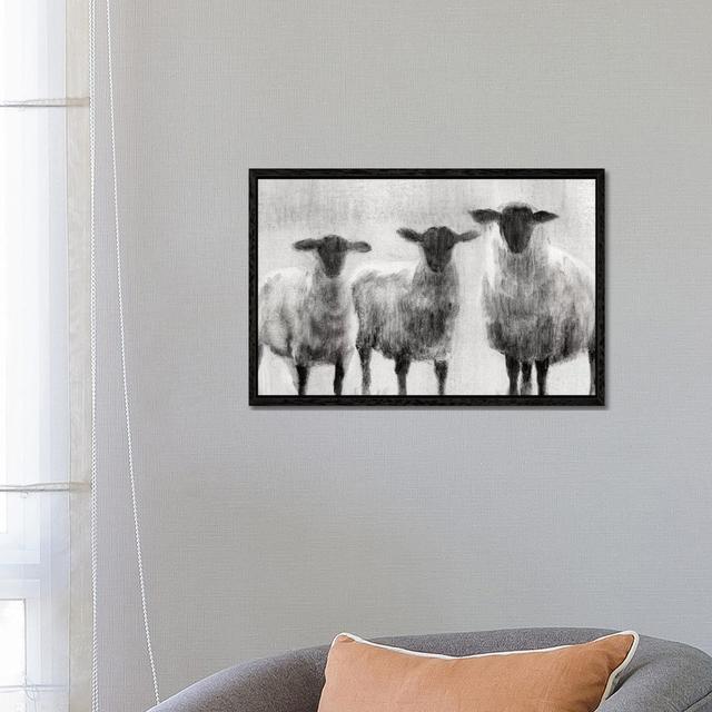 Rustic Sheep I Fleur De Lis Living Format: Black Framed, Size: 45.72cm H x 66.04cm W x 3.81cm D on Productcaster.