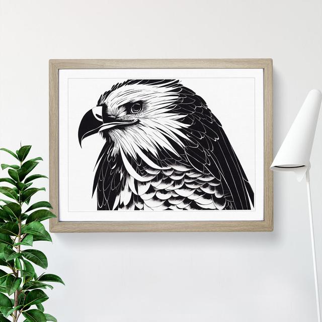 XH1022-9200X Tremendous Eagle Bird - Single Picture Frame Painting Marlow Home Co. Frame Colour: Oak, Size: 34cm H x 46cm W x 2cm D on Productcaster.