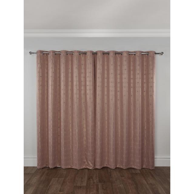 Hartford Eyelet Room Darkening Thermal Sliding Panel Curtains (Set of 2) Mercury Row Panel Size: Width 168 x Drop 228cm, Colour: Pink on Productcaster.