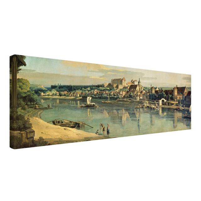 View of Pirna by Bernardo Bellotto - Wrapped Canvas Painting Print Rosalind Wheeler Size: 30cm H x 90cm W, Format: Canvas on Productcaster.