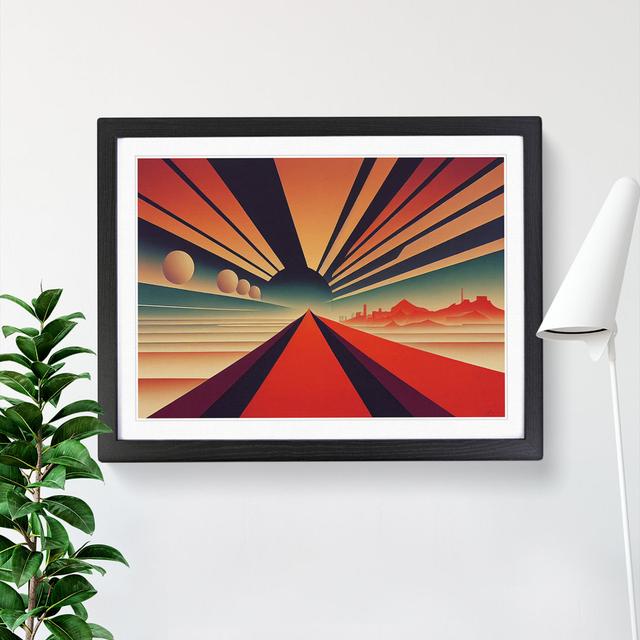 Art Deco Sunset View Abstract - Single Picture Frame Print 17 Stories Frame Colour: Black, Size: 34cm H x 46cm W on Productcaster.