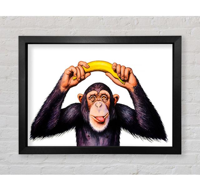 Cheeky Banana Monkey - Single Picture Frame Art Prints Bright Star Size: 100cm H x 141.4cm W x 3.4cm D on Productcaster.