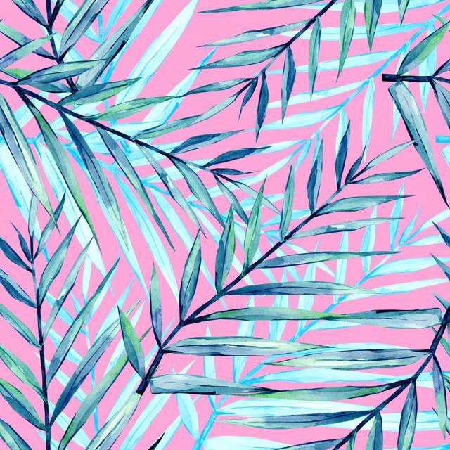 Seamless Tropical Leaves by Anna Tkachenko - Wrapped Canvas Art Prints Rosalind Wheeler Size: 40cm H x 40cm W on Productcaster.