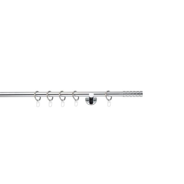 Curtain rod made to measure 20mm Rillcube mydeco Finish: Chrome, Size: 2cm H x 240cm W x 6.5cm D on Productcaster.