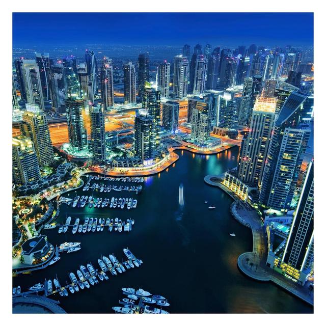 Dubai Marina at Night 3.36m x 3.36m Textured Matte Peel & Stick Wall Mural East Urban Home on Productcaster.