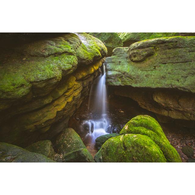 Water Fall Between Large Rocks Covered In Moss In Dense Rainforest by Philip Thurston - No Frame Art Prints on Canvas Alpen Home Size: 61cm H x 91cm W on Productcaster.