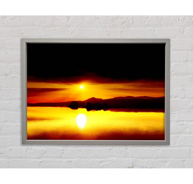 Red Waters Mountain Sunrise - Single Picture Frame Art Prints on Canvas Bright Star Size: 100cm H x 141.4cm W x 3.3cm D on Productcaster.