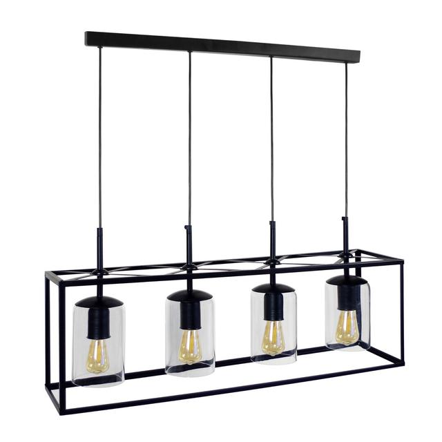 Jedidiah 4-Light Kitchen Island Pendant Borough Wharf Finish: Black on Productcaster.