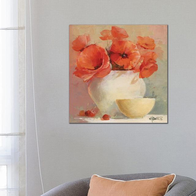 Lovely Poppies II by Willem Haenraets - Wrapped Canvas Painting ClassicLiving Size: 66.04cm H x 66.04cm W x 1.905cm D on Productcaster.