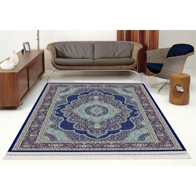 Kinlaw Oriental Machine Woven Blue Area Rug Astoria Grand Rug Size: Rectangle 80 x 150cm on Productcaster.