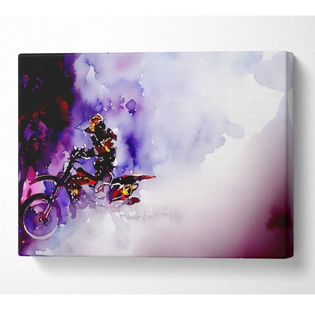 Motorcross Stunt Driver - Wrapped Canvas Art Prints Metro Lane Size: 35.6cm H x 50.8cm W x 10cm D on Productcaster.